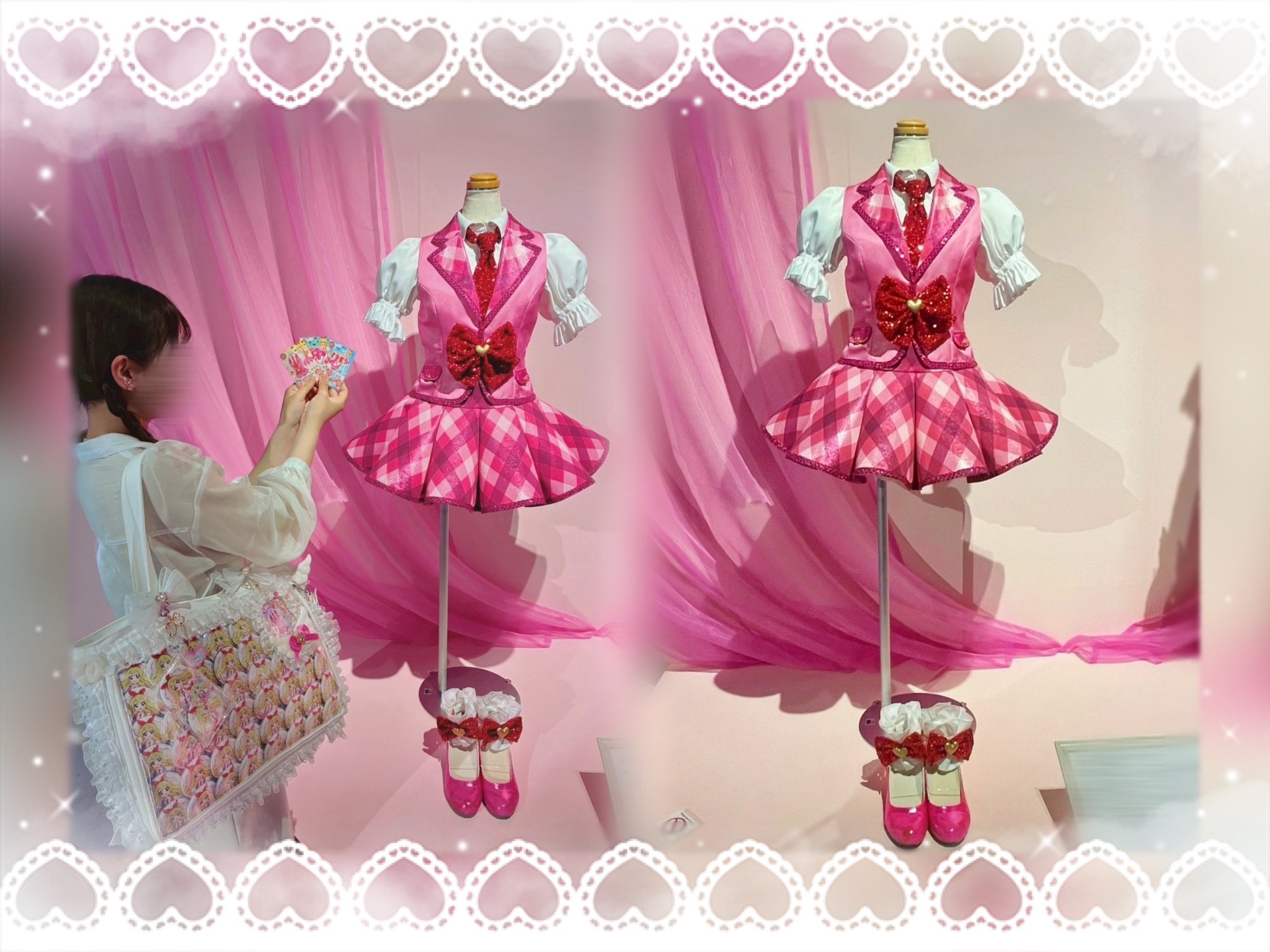 アイカツ！星宮いちご　大衣装展！！ピンクステージコーデ　フルコンプ！ アイカツ！大衣装展！！星宮いちご 入場特典ピンクステージコーデ3枚