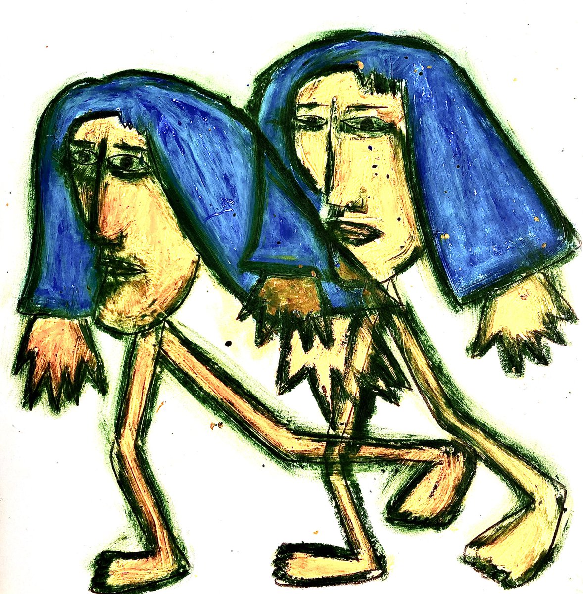 #アート #イラスト #art  #arte #クレヨン画
 #drawing #illustration #oc #クレヨン #ドローイング

"overlapping creatures 3"