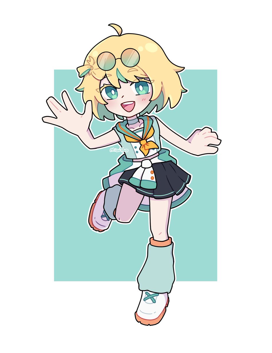 MizuTwo's tweet image. Am late with my submission but even so, I wanted to try out a new style! Thank you @neruuchi for allowing to draw you &amp;lt;3

#neru_archive