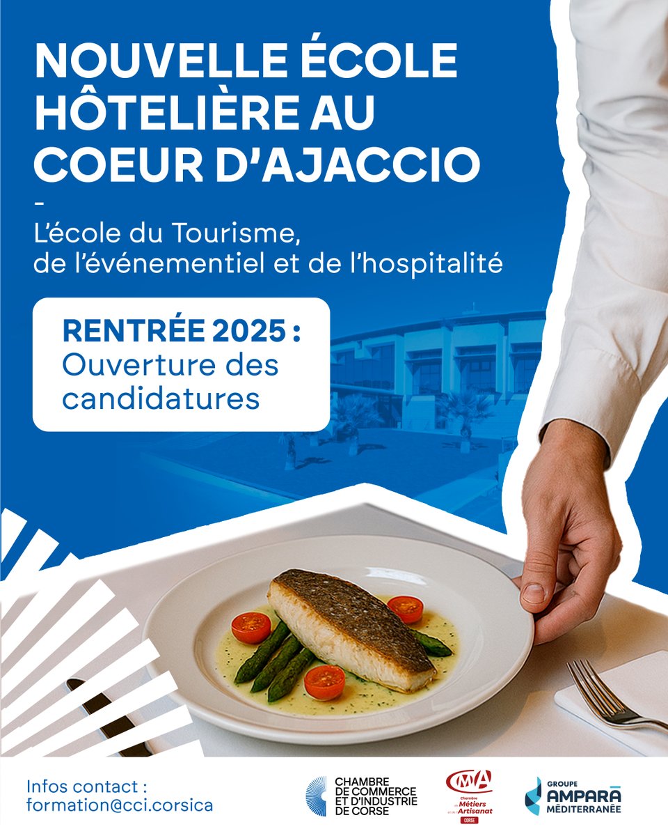 🎓 Vous rêvez d’un métier dans l’hôtellerie, la restauration ou le tourisme ?
L’École du Tourisme, de l’Hospitalité et de l’Événementiel ouvre à Ajaccio dès la rentrée 2025 ! 
🍽️ CAP, BP, Bachelor : formez-vous en Corse avec Amparà Méditerranée (<a href="/groupeamparamed/">Groupe AMPARA MEDITERRANEE</a>)
📲 Inscriptions