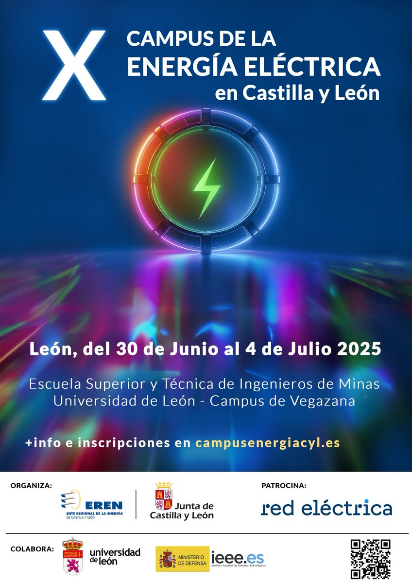 Fundación Patrimonio Natural (@patrimonionat) on Twitter photo 📢 <a href="/EnergiaJCyL/">EREN</a> <a href="/RedElectricaREE/">Red Eléctrica</a> y <a href="/unileon/">Universidad de León</a> presentan el "X Campus de la Energía Eléctrica en Castilla y León"
📍León del 30/6 al 4/7 📅Inscripciones gratuitas hasta el 20 de junio
👩🎓👨🎓Dirigido a estudiantes y egresados de las Universidades de #Cyl y #FPMás info ⬇️ 📢 <a href="/EnergiaJCyL/">EREN</a> <a href="/RedElectricaREE/">Red Eléctrica</a> y <a href="/unileon/">Universidad de León</a> presentan el "X Campus de la Energía Eléctrica en Castilla y León"
📍León del 30/6 al 4/7 📅Inscripciones gratuitas hasta el 20 de junio
👩🎓👨🎓Dirigido a estudiantes y egresados de las Universidades de #Cyl y #FPMás info ⬇️