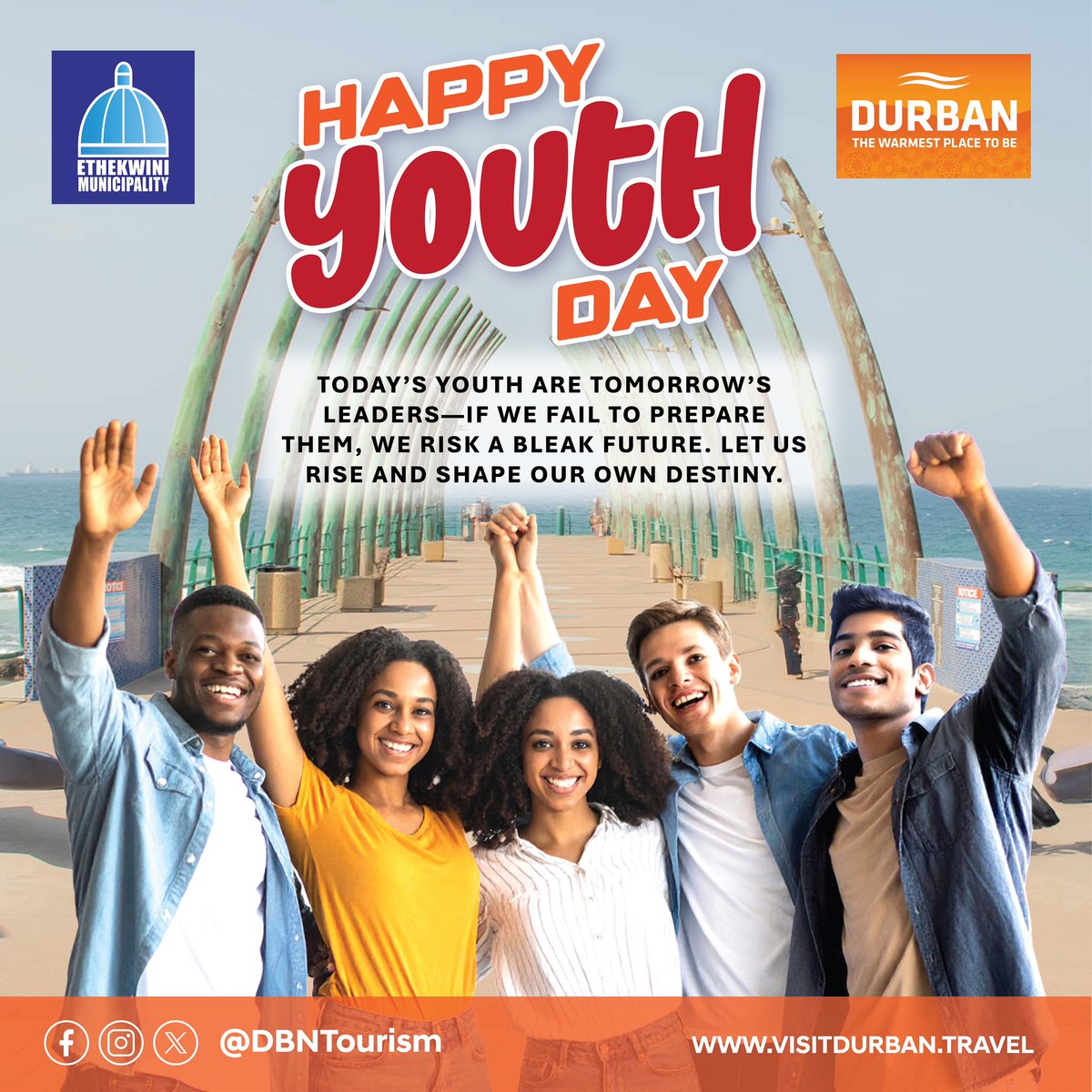 Durban Tourism (@dbntourism) on Twitter photo ๐๐ฎ๐ฝ๐ฝ๐ ๐ฌ๐ผ๐๐๐ต ๐๐ฎ๐, ๐ฆ๐ผ๐๐๐ต ๐๐ณ๐ฟ๐ถ๐ฐ๐ฎ! ๐ฟ๐ฆ
Today we honour the courage, resilience, and spirit of our youth โ past, present and future. โ๐พ๐ซ
From the streets of Soweto to the shores of Durban, young voices continue to shape our nationโs journey. ๐
#YouthDay2025 ๐๐ฎ๐ฝ๐ฝ๐ ๐ฌ๐ผ๐๐๐ต ๐๐ฎ๐, ๐ฆ๐ผ๐๐๐ต ๐๐ณ๐ฟ๐ถ๐ฐ๐ฎ! ๐ฟ๐ฆ
Today we honour the courage, resilience, and spirit of our youth โ past, present and future. โ๐พ๐ซ
From the streets of Soweto to the shores of Durban, young voices continue to shape our nationโs journey. ๐
#YouthDay2025