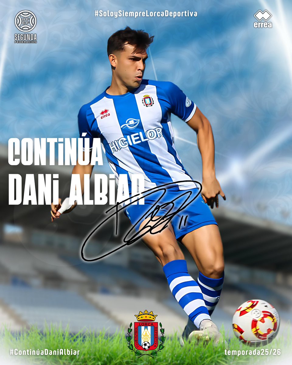 El centrocampista @danialbiar continúa, una temporada más en el <a href="/lorcadeportiva/">Lorca Deportiva</a>. El cartagenero ha sido pieza fundamental en el equipo blanquiazul en su primera temporada, consiguiendo el ascenso a 2RFEF, y se gana la confianza del club para afrontar el reto de la nueva categoría