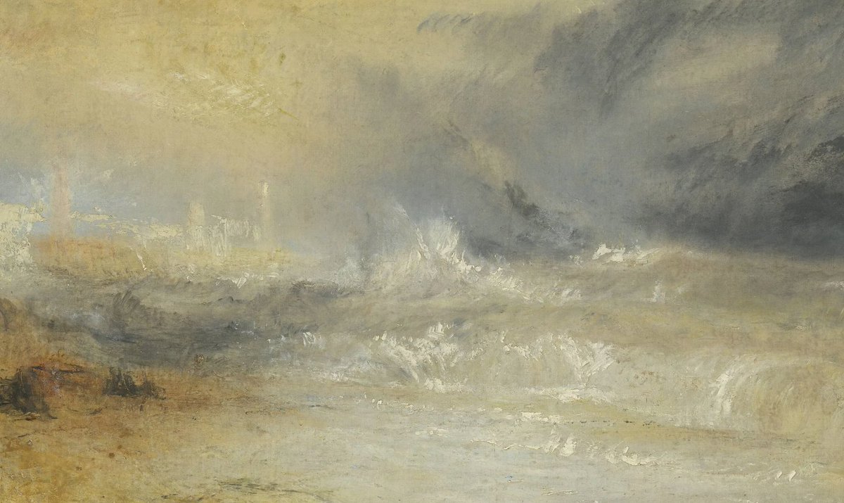 SaveAsWriters's tweet image. Open for subs to our #writingcompetition celebrating 250 years since JMW Turner&apos;s birth. Theme: Facing the Storm. To spark ideas of dynamic weather, raw energy,  battling turbulence here&apos;s Waves Breaking on a Lee Shore at Margate now @TCMargate 
#Turner250 bit.ly/3TiUEkon