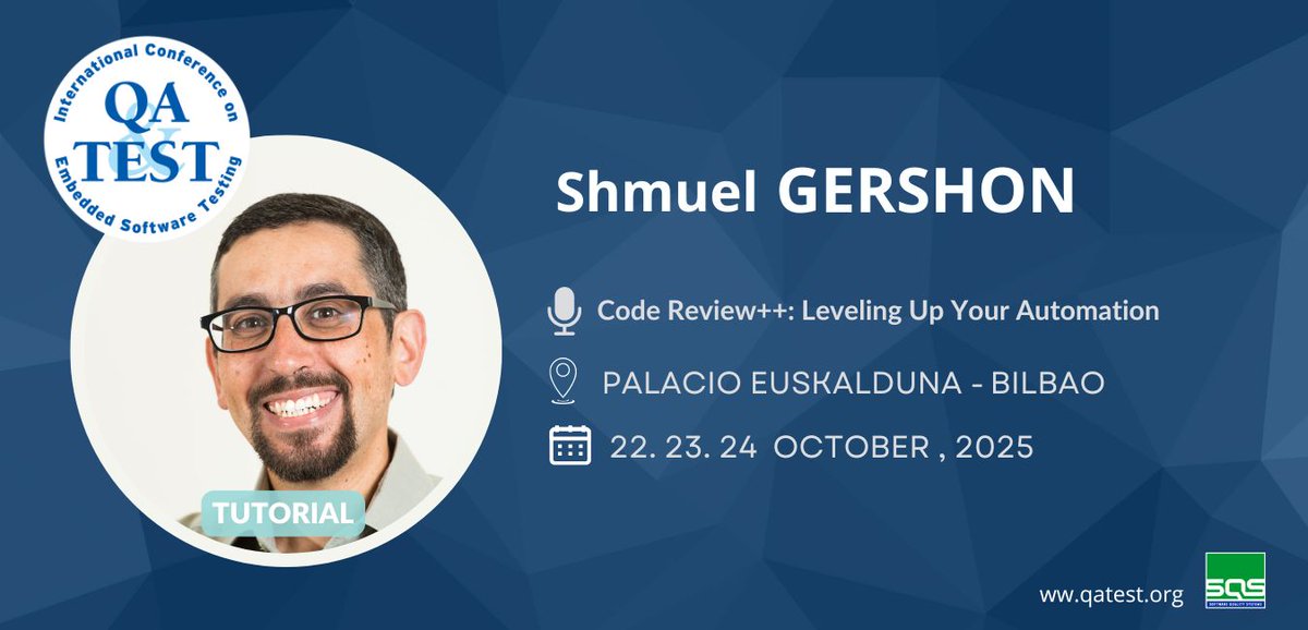 QATestBilbao's tweet image. Unlock a world of knowledge with @QATestBilbao Embedded Conference #tutorials! These speakers offer valuable insights and practical skills: Luis Dias, Dor Levy and Shmuel Gershon. More details👉n9.cl/qj0jz 
Get your ticket with #discount👉n9.cl/1ozxpm