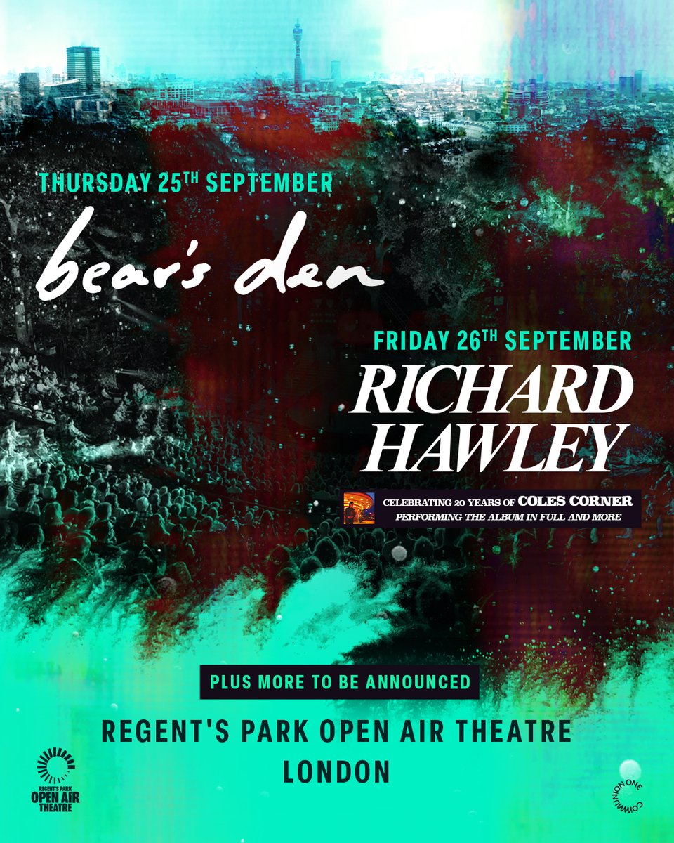 Open Air Theatre (@openairtheatre) on Twitter photo Announcing our Music Takeover series in collaboration with <a href="/communionone/">Communion ONE</a>, coming this Sep!
A curated concert series celebrating the finest talent of today — from legendary icons to rising stars — set against the breathtaking backdrop of Regent’s Park. Announcing our Music Takeover series in collaboration with <a href="/communionone/">Communion ONE</a>, coming this Sep!
A curated concert series celebrating the finest talent of today — from legendary icons to rising stars — set against the breathtaking backdrop of Regent’s Park.