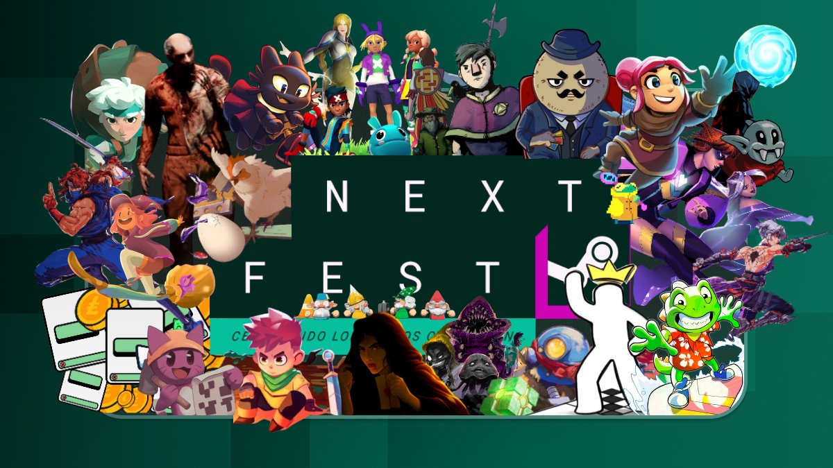Como cada #SteamNextFest voy a dar un repaso a todas las demos españoles que he podido encontrar, pero esta vez lo voy a hacer de una manera diferente 😏

He querido volver a desempolvar Figma para hacer esta imagen homenaje (¿adivináis todos los juegos? 🤪)

🧵 ¡Dentro hilo! 🧵