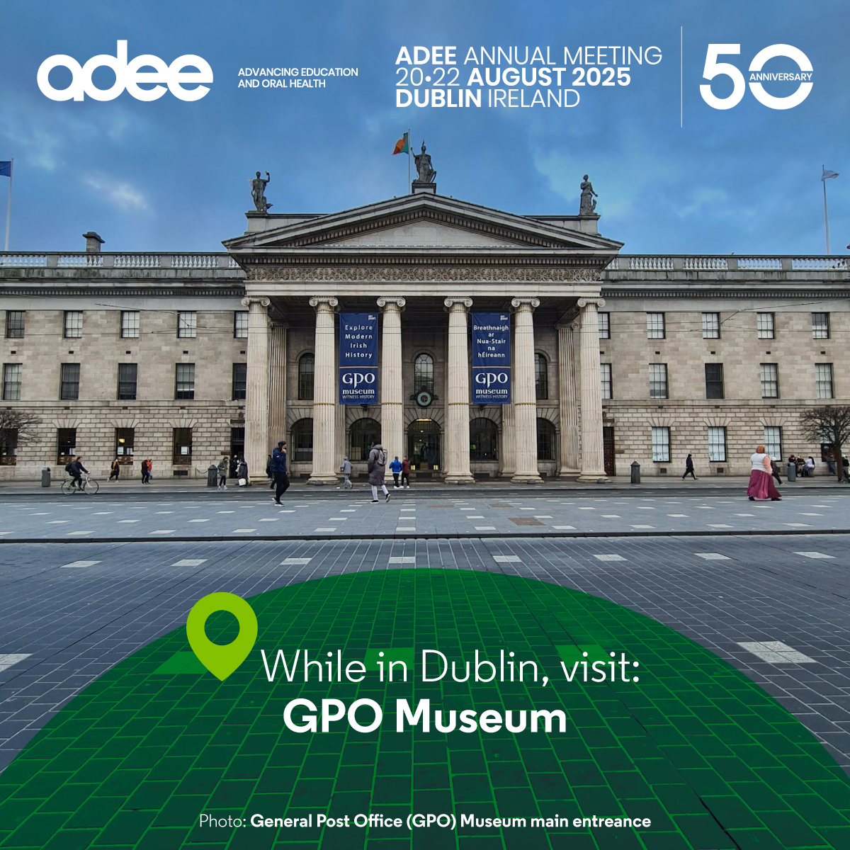 ADEE’s 50th Annual Meeting lands in historic Dublin! 🇮🇪 Don’t miss the iconic GPO &amp; its immersive museum.
Register now: adee.org/annual-meeting…
📍 gpomuseum.ie
#adee #adee50 #Dublin2025 #adeeAnnualMeeting