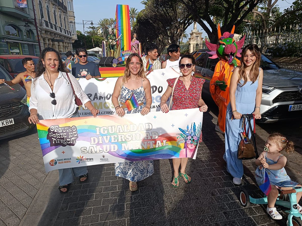 🌈 Este sábado, <a href="/FeafesMelilla/">FEAFES Melilla Salud Mental</a> participó en la manifestación del XXI Orgullo del Norte de África, organizada por <a href="/AmlegaMelilla/">Amlega Melilla</a>.
💪🏽 Creemos en una sociedad inclusiva, diversa y respetuosa con los derechos de todas las personas. La salud mental también es un derecho LGTBIQ+.