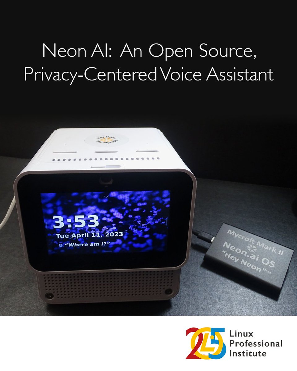 Linux Professional Institute Europe (@lpieurope) on Twitter photo Worried about your data being exploited?
Neon AI is a privacy-focused, #opensource voice assistant that runs fully on-device or on local servers—no accounts, no data sharing. Your data stays yours.
Available on #GitHub.
Learn more: lpi.org/gvr5
<a href="/LPIConnect/">Linux Professional Institute (LPI)</a> #LPI Worried about your data being exploited?
Neon AI is a privacy-focused, #opensource voice assistant that runs fully on-device or on local servers—no accounts, no data sharing. Your data stays yours.
Available on #GitHub.
Learn more: lpi.org/gvr5
<a href="/LPIConnect/">Linux Professional Institute (LPI)</a> #LPI