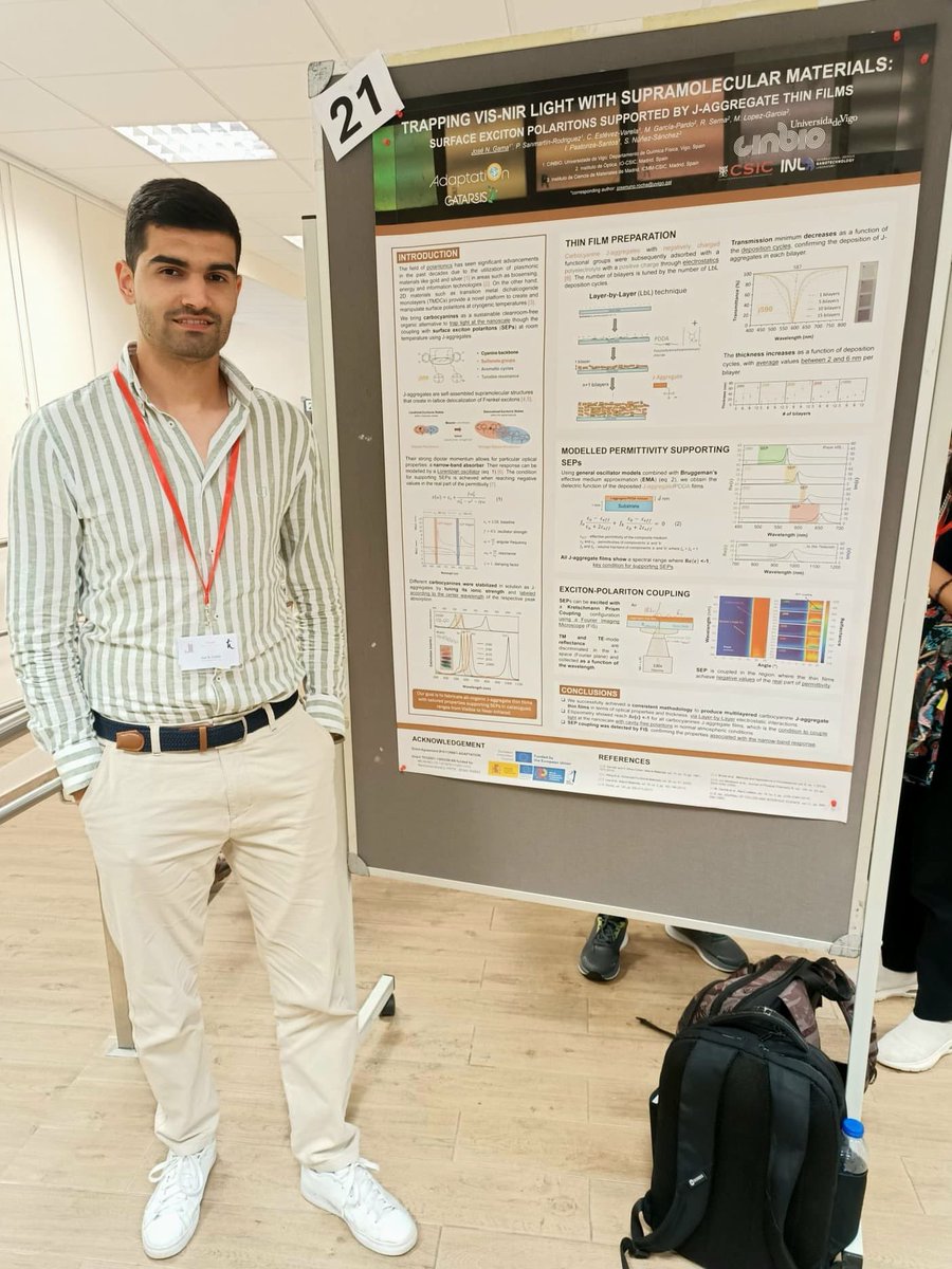 Great poster about surface exciton polaritons in J-aggregate thin films by José!