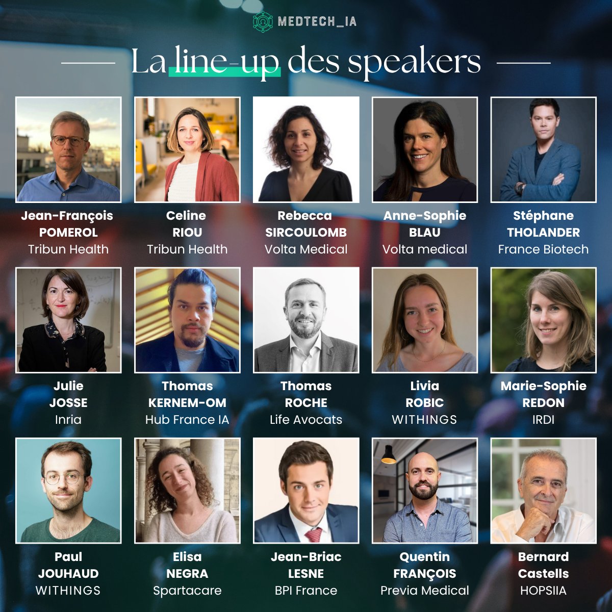 🎤J-2 avant MedTech_IA... Vous allez adorer la line-up 🤩

🔍Plus de 15 intervenants issus de l’industrie, de la recherche et du terrain viendront partager leur vision, leurs expériences concrètes et les enjeux à venir de l’IA en santé.

🎫Inscrivez-vous👉medtech-ia.com/inscription/