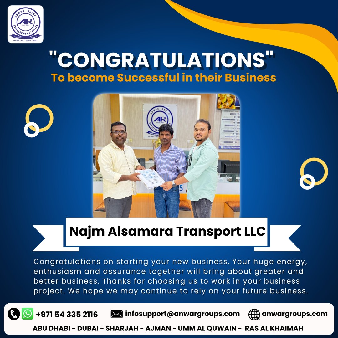 AnwarTyping's tweet photo. 💥🚀 A journey of success begins with a single step - Congratulations on taking yours!! 🥳🥳

🤳 Call / WhatsApp: +971 565258899  +971 543352116

🌐 https://t.co/cLR07X37yz

✉️ infosupport@anwargroups.com

📍 Location: https://t.co/wWj6TG1fu3 https://t.co/rQIDTboBMq