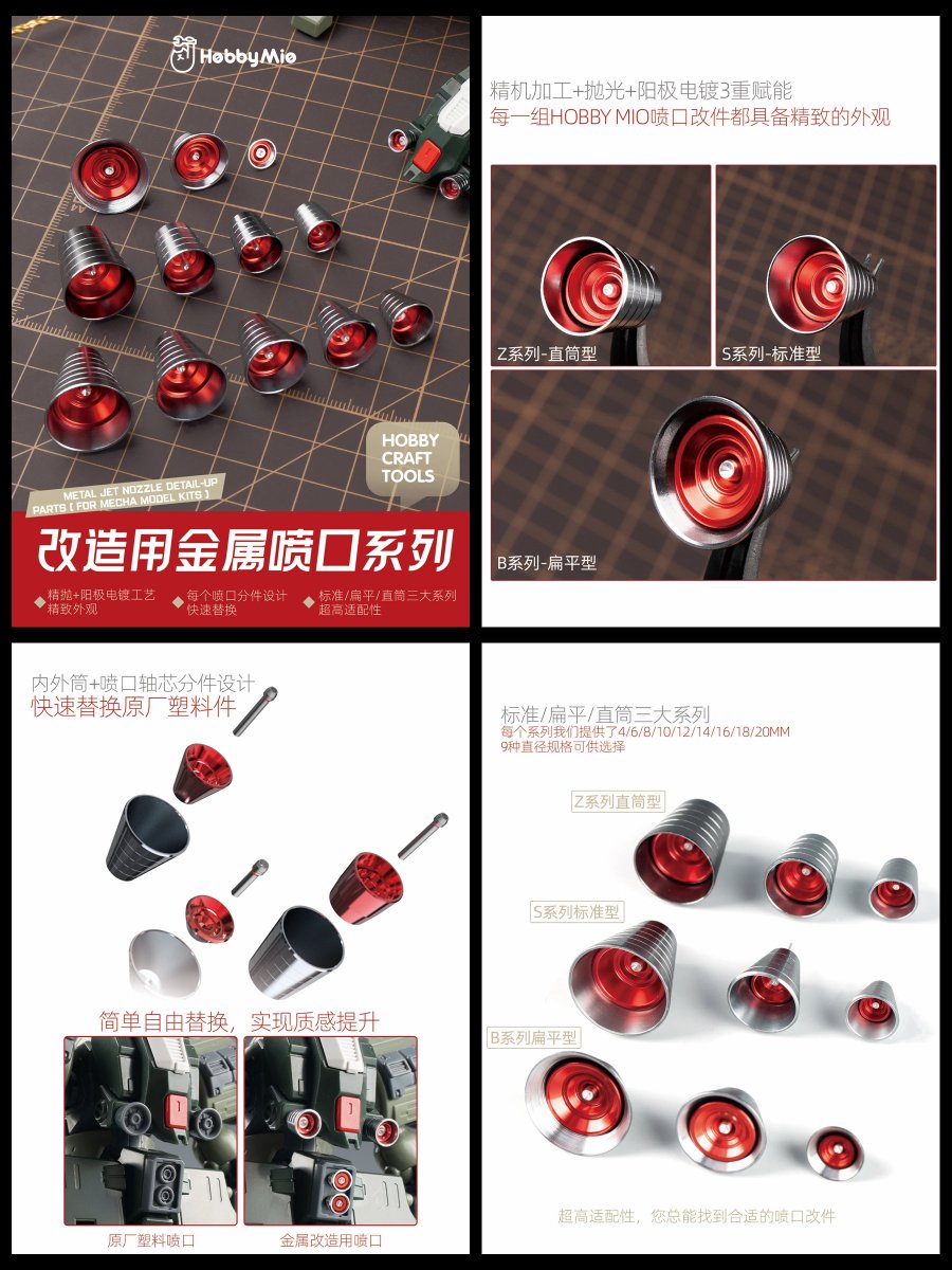 【品名】金属製 改造用 ノズル シリーズ
※本製品は1セットにつきノズル2組入りとなっております。
