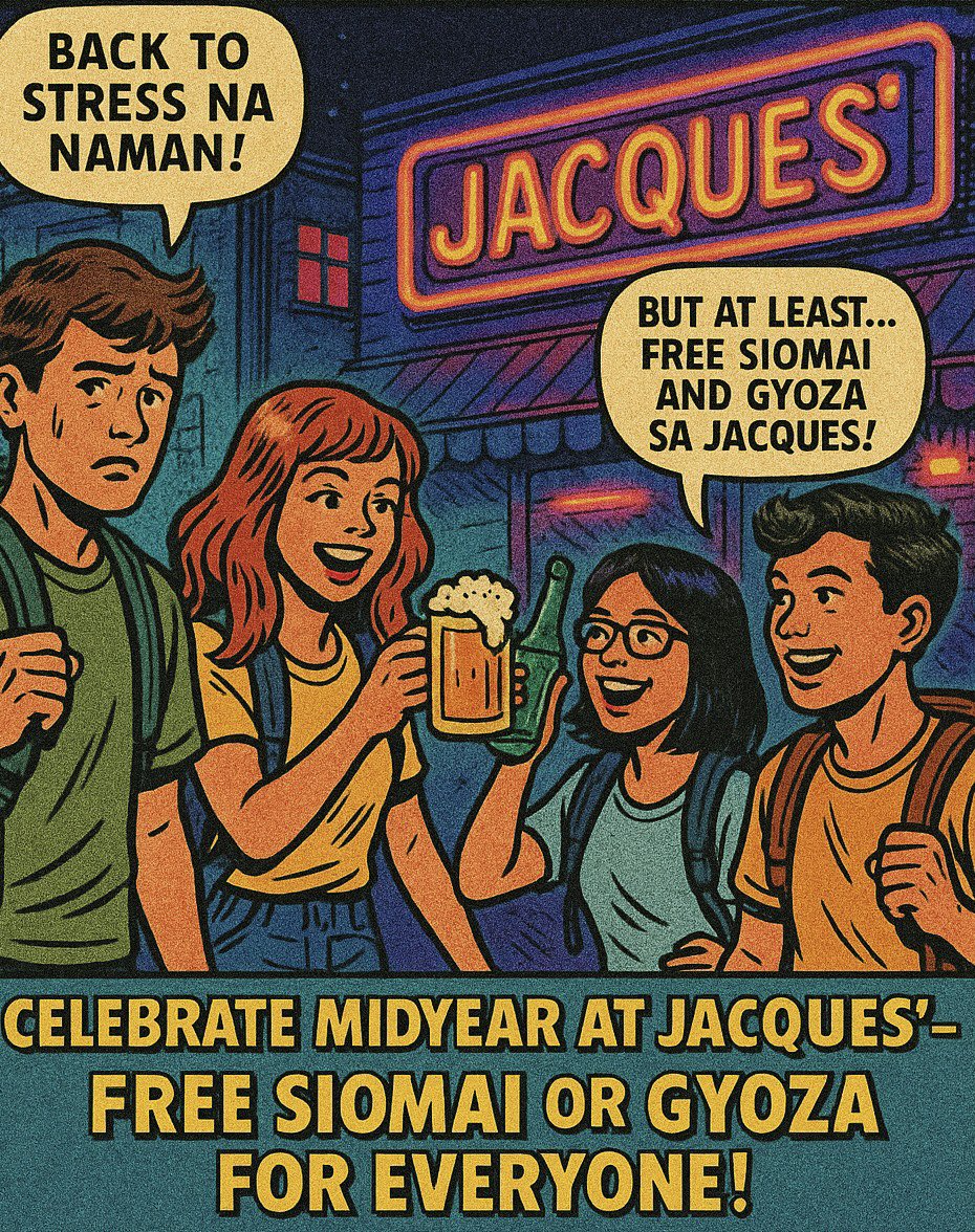 📢 Back to Elbi, balik inuman! 🍻

Share this post + buy any drink = FREE siomai or gyoza (until supplies last!) 🥟