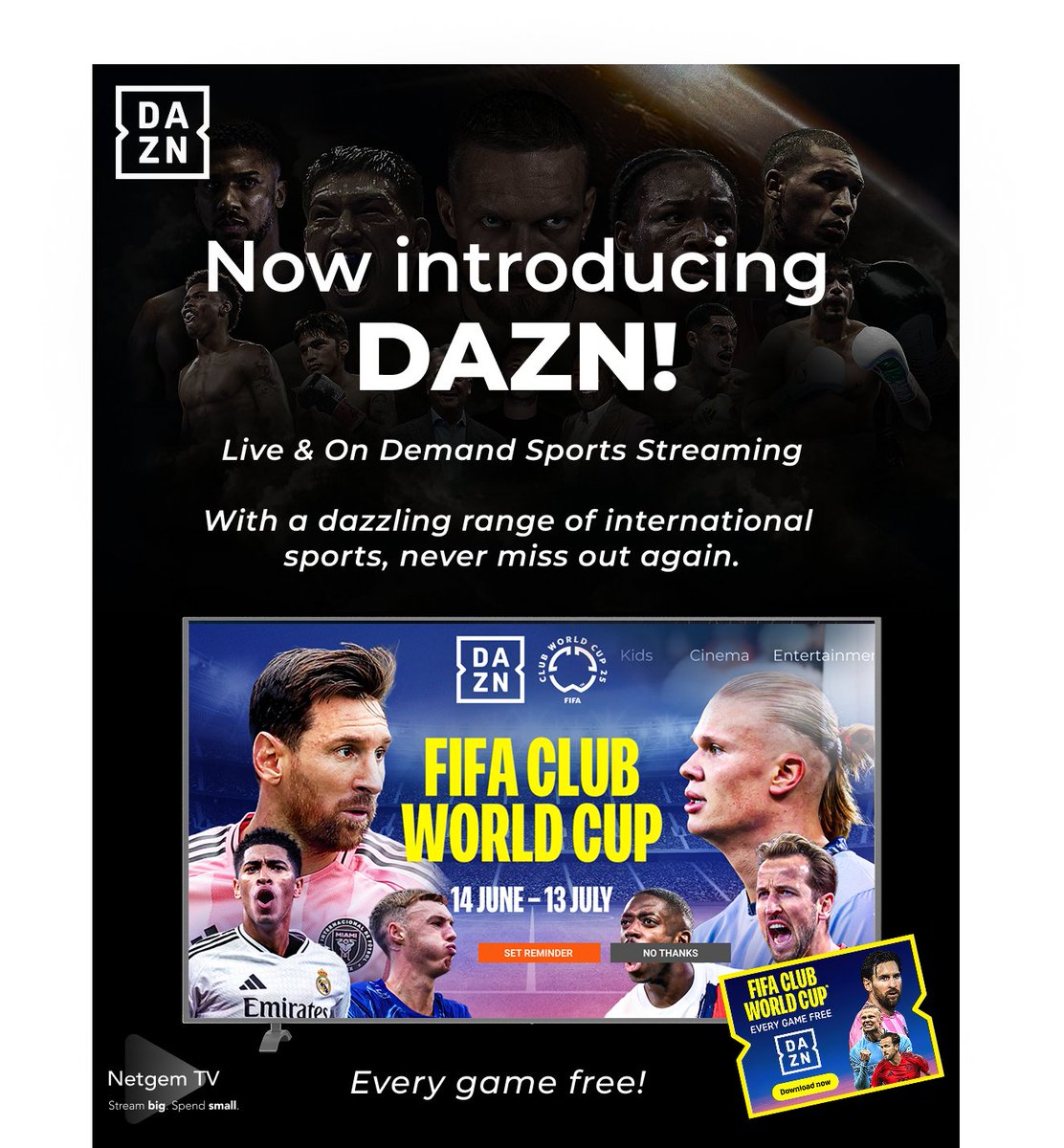 Netgem today ignites the European sports scene, announcing a partnership with the world’s leading sports entertainment platform, DAZN. Just in time for the FIFA Club World Cup! ⚽️ 🏆

netgem.com/en/news/netgem…