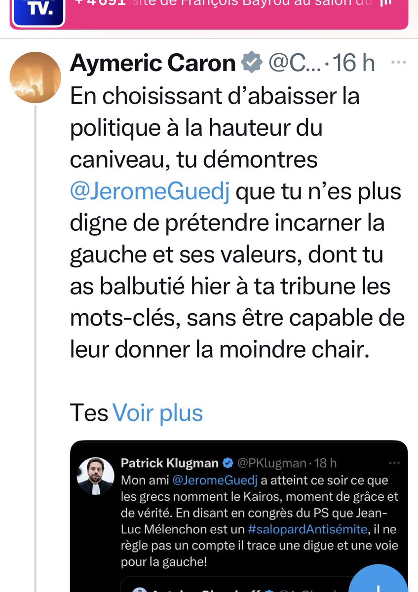 Lili Brinderbe (@lilibrinderbe) on Twitter photo Merci à tous ceux (NON bloqués) par cet odieux adepte de #LaMeute de lui affirmer que ce qu’a dit courageusement <a href="/JeromeGuedj/">Jérôme Guedj</a> du chef de cette #Meute s’adresse tout autant à lui.
#SalopardAntisémite🤢 Merci à tous ceux (NON bloqués) par cet odieux adepte de #LaMeute de lui affirmer que ce qu’a dit courageusement <a href="/JeromeGuedj/">Jérôme Guedj</a> du chef de cette #Meute s’adresse tout autant à lui.
#SalopardAntisémite🤢