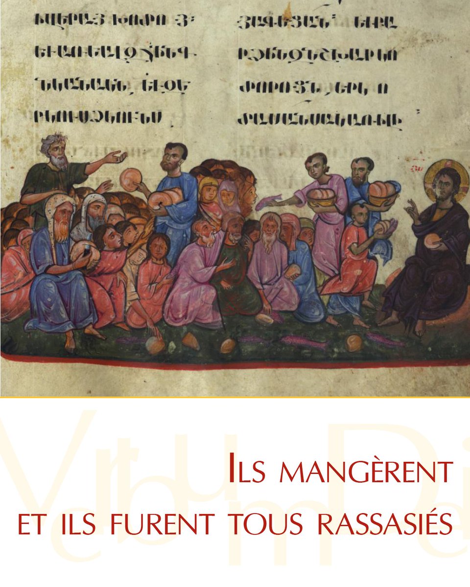 ✨ Évangile du jour l Dimanche 22 juin
(Lc 9, 11b-17)

«Jésus prit les cinq pains et les deux poissons, et, levant les yeux au ciel, il prononça la bénédiction sur eux, les rompit et les donna à ses disciples pour qu’ils les distribuent à la foule.» → urlr.me/2jWbUk