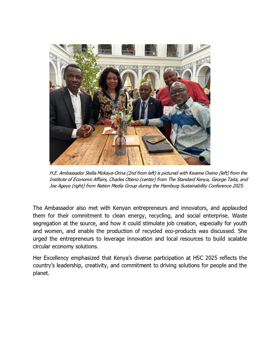 Kenya participates in the Hamburg Sustainability Conference 2025