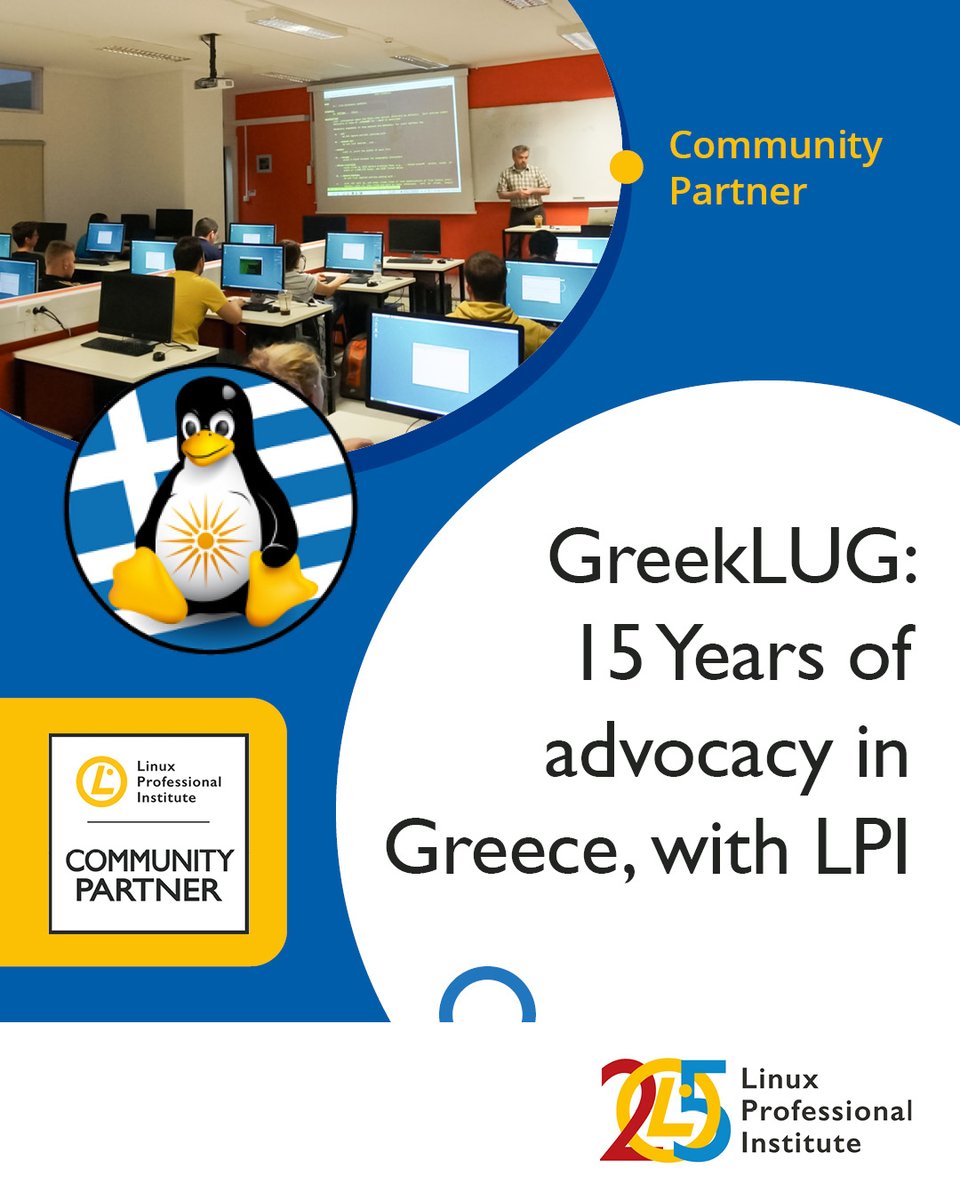 Linux Professional Institute Europe (@lpieurope) on Twitter photo From #Python courses for beginners to #tech workshops for elderly participants, @GreekLUG creates a welcoming space for all to explore and learn #FOSS.
Learn more about how this volunteer-led org is promoting #opensource in Greece: lpi.org/hg68
<a href="/LPIConnect/">Linux Professional Institute (LPI)</a> #Linux From #Python courses for beginners to #tech workshops for elderly participants, @GreekLUG creates a welcoming space for all to explore and learn #FOSS.
Learn more about how this volunteer-led org is promoting #opensource in Greece: lpi.org/hg68
<a href="/LPIConnect/">Linux Professional Institute (LPI)</a> #Linux