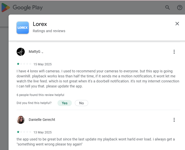Worst Chinese Lorex Camera on GooglePlay-(Sucks-Lorex-Corp-Camera-Products => [1-star] Lorex-Corp belong to China)(Rubbish)-ALTM#{Evaluated=>Garbage} User-utterance: {Veener- June 11, 2025- I ...l NEVER buy Lorex again.}👎(in a shell=>Terrible LorexCorp)#255586