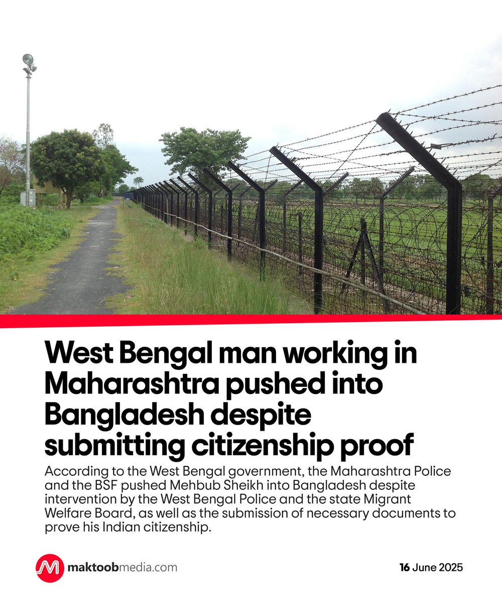 A man from West Bengal, who had gone to Maharashtra for work, was detained by the Maharashtra Police on suspicion of being an illegal Bangladeshi migrant on Saturday and was allegedly pushed across the border into Bangladesh by the BSF, despite submitting necessary documents to