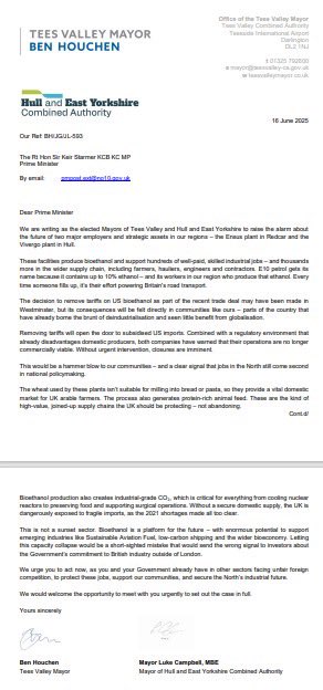 Hull and East Yorkshire Combined Authority (@heycombinedauth) on Twitter photo Mayor <a href="/luke11campbell/">Luke Campbell MBE</a> & <a href="/BenHouchen/">Ben Houchen</a> are urging <a href="/10DowningStreet/">UK Prime Minister</a> to act to save 0000s of jobs in the North. The UK-US #tradedeal could see <a href="/vivergofuels/">Vivergo Fuels Ltd.</a> in #Hull and Ensus close, decimating UK bioethanol industry and jobs inc farmers and others in supply chain <a href="/TeesValleyCA/">Tees Valley CA</a> Mayor <a href="/luke11campbell/">Luke Campbell MBE</a> & <a href="/BenHouchen/">Ben Houchen</a> are urging <a href="/10DowningStreet/">UK Prime Minister</a> to act to save 0000s of jobs in the North. The UK-US #tradedeal could see <a href="/vivergofuels/">Vivergo Fuels Ltd.</a> in #Hull and Ensus close, decimating UK bioethanol industry and jobs inc farmers and others in supply chain <a href="/TeesValleyCA/">Tees Valley CA</a>