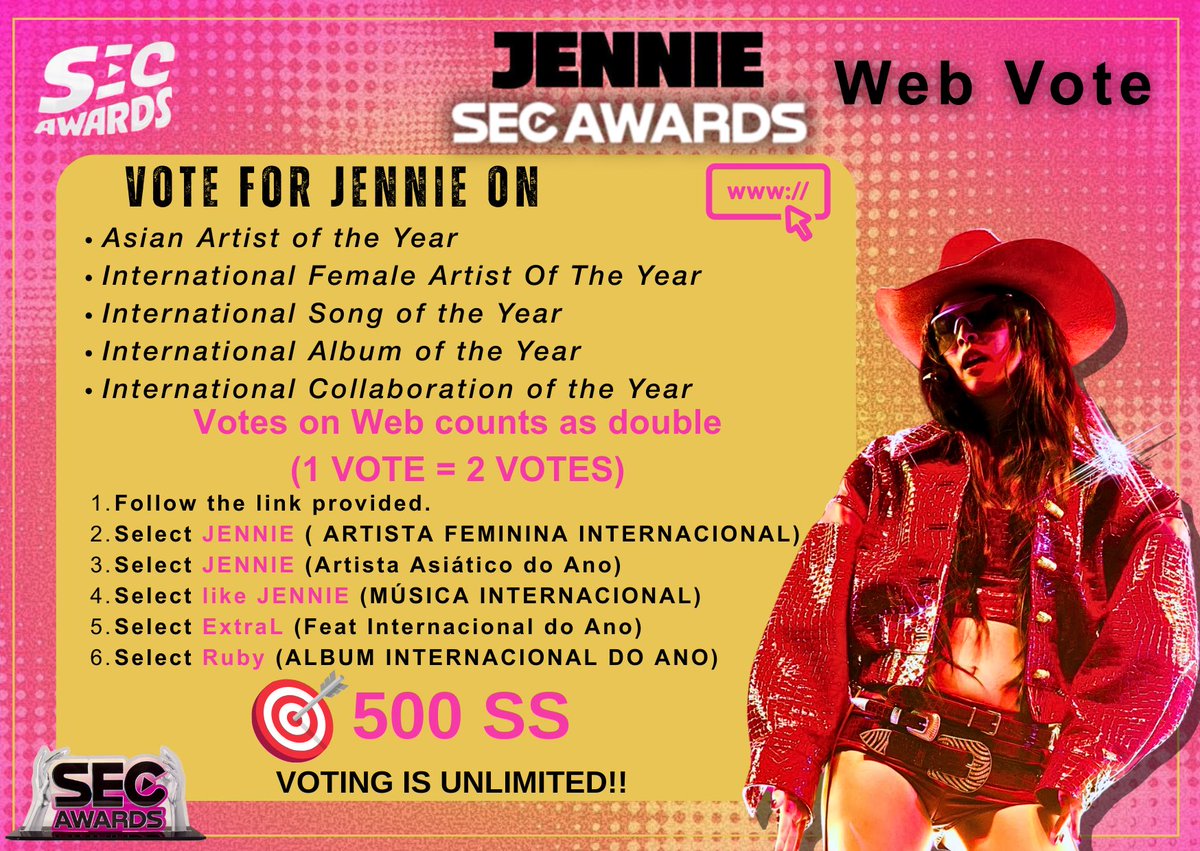 ➡️ SEC AWARDS 2025 ⬅️

📢 Web voting reminder! Please prioritize web voting as it counts double. Voting is unlimited!

‼️Drop 500 SS ⬇️

🔗secawards.seriesemcena.com.br