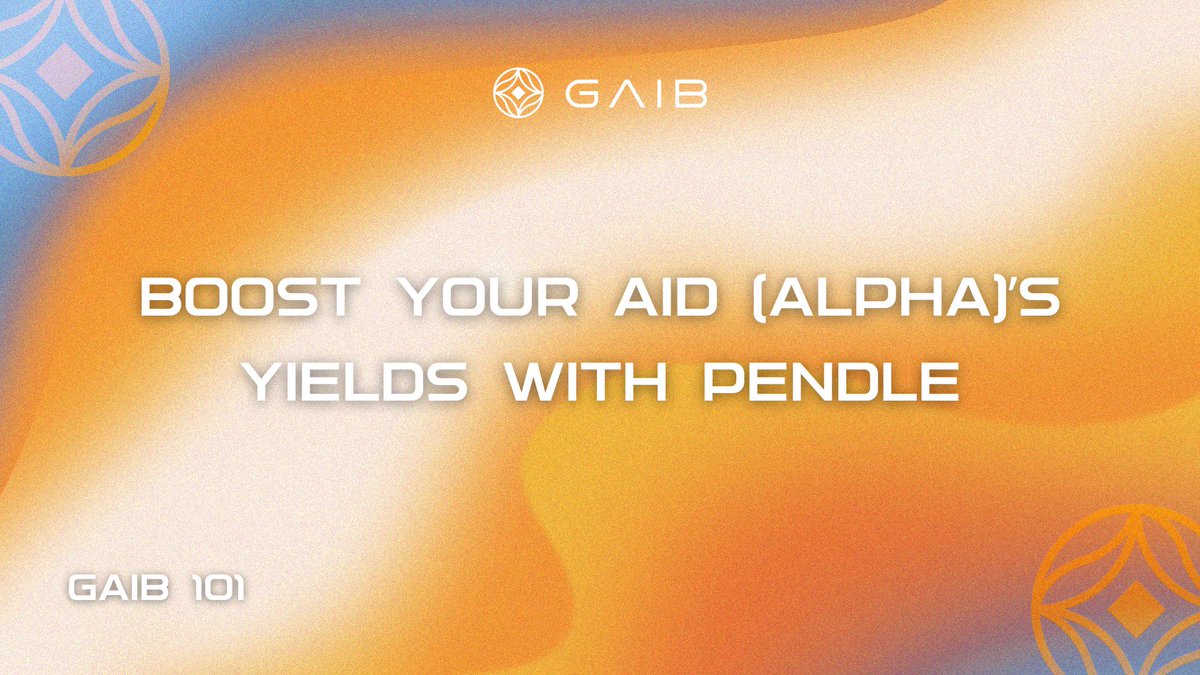 gaib_ai's tweet image. G(aib)M! New to Pendle? Here’s how to squeeze more yield from your AIDa!🏃

In our latest GAIB 101, we break down:
🔸 How to lock in fixed returns with PT
🔸 How to amplify your Spice points with YT
🔸 How to earn extra rewards with LP strategies

👀Full guide available:…