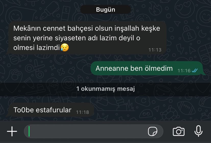 Anneannem gizli bi mesaj vermeye çalışıyo