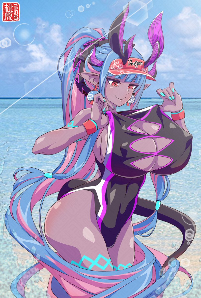 カラー版～🍑🩱✨
 #水着からしか得られない栄養があるので見た人も貼る 