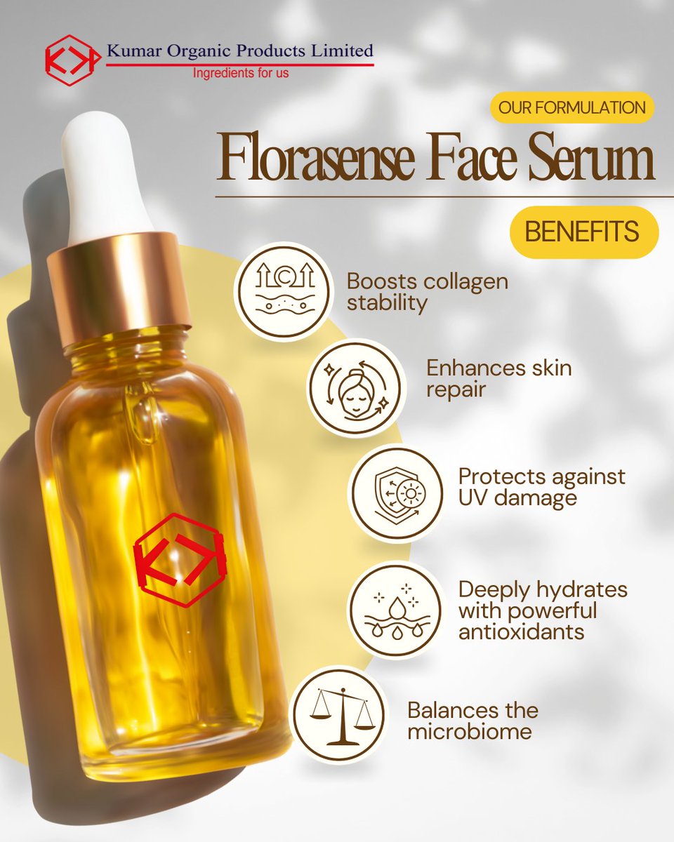 KumarOrganic's tweet image. 🌿 FLORASENSE: Nature’s answer to advanced skin repair.
Explore Florasense in our Face Gel and Serum range at:
Cosmohome Tech 2025 - Booth K5, Pragati Maidan, New Delhi.
Incosmetics Korea 2025 - Booth A16, Seoul, Korea

#Kopl #cosmohometech2025 #incosmeticskorea2025