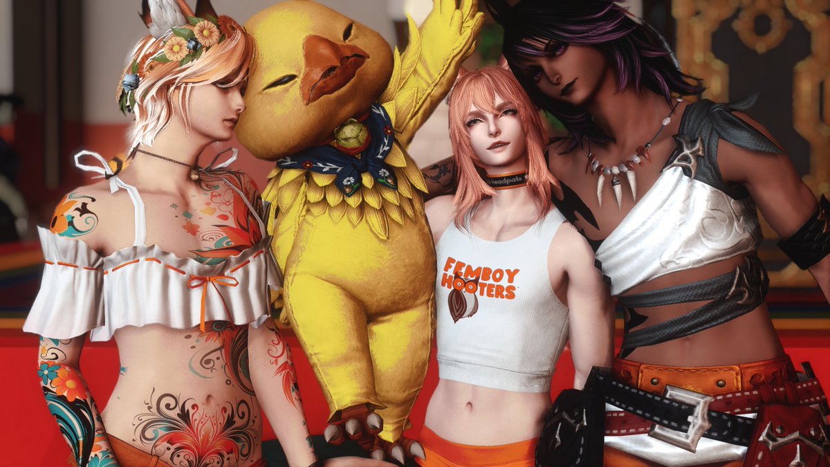 I ate chicken at Femboi Hooters! They thought that I was lost, but in reality I am too nervous to buy unlimited chicken from them! 

I purchased a picture with the staffs! Its rare that they serve a chicken!

Website: femboihooters.carrd.co/#

Sephirot, Shiro Ward 8 Plot 46