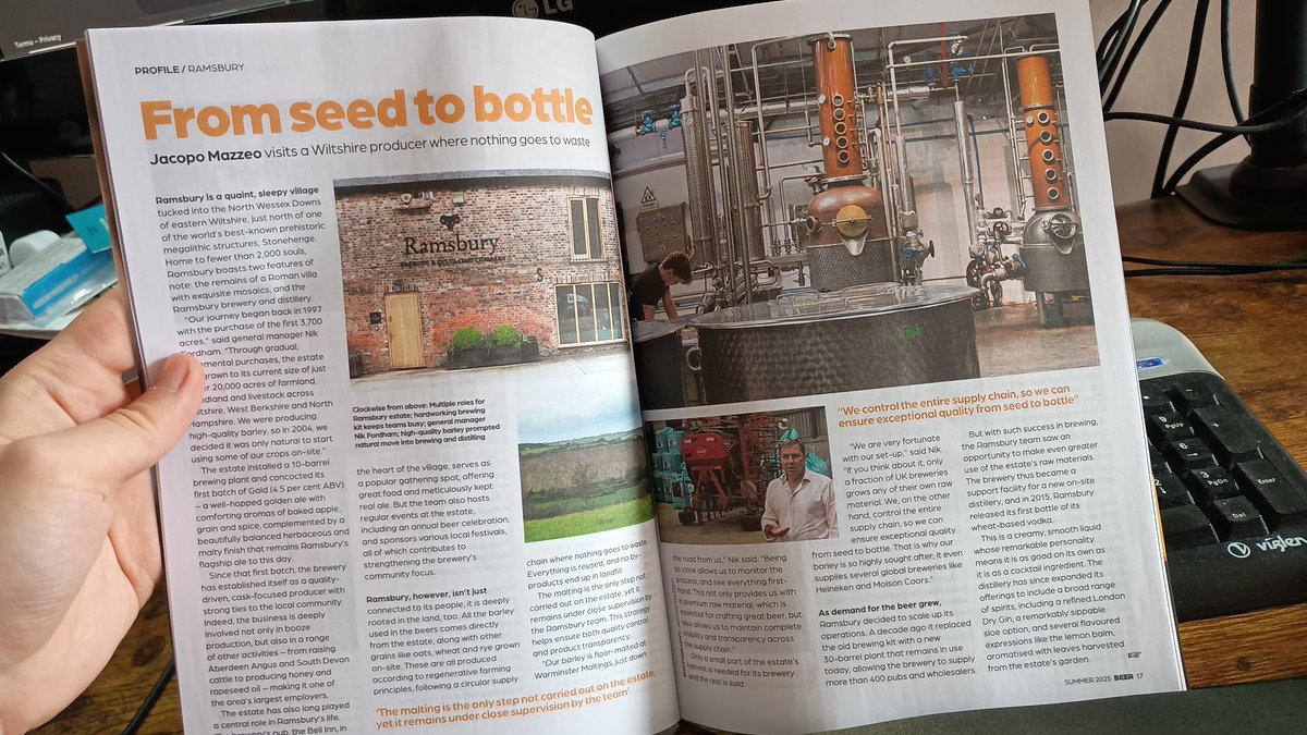 jacopo_mazzeo's tweet photo. The Summer 2025 issue of @CAMRA_Official's #Beer mag is out, featuring my article on @Ramsburydistil 

Their #ales are excellent and, after sampling their #newmake #spirit, I have a strong feeling the #whisky will turn out just as impressive

#brewery

https://t.co/f9cybGlLEU https://t.co/BEB1AtHGxZ