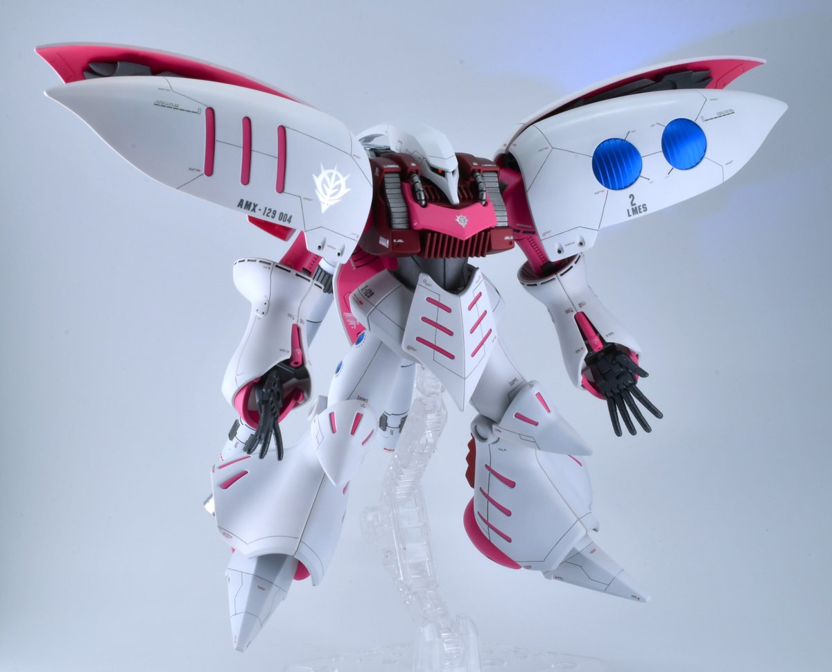 meck0210's tweet image. HGキュベレイ完成です🫡
過去のパチ組改修になります。
全体にスジボリ追加、モールドの掘り直し
肩部バインダー、脚部にバーニア追加
背中にバックパック(スラスター、タンク)追加
部分塗装剥がして全塗装
デカールはコーションマーク中心に貼付け
半光沢トップコートで仕上げ…