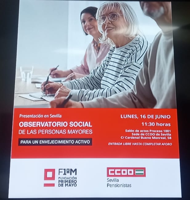 InmaculadaBejar's tweet photo. Presentación en Sevilla del Observatorio Social de las personas mayores 2024 @pensCCOO @ccooandalucia @ccoosevilla https://t.co/2lfQcMeZ1F