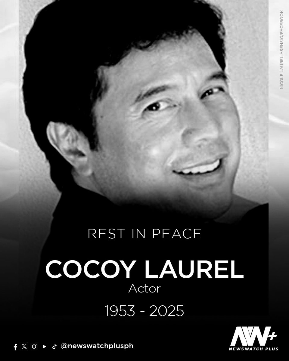 newswatchplusph's tweet photo. REST IN PEACE, COCOY 🕊

Veteran film and theater actor Cocoy Laurel has died, his family announced. He was 72. https://t.co/wxYvVOu4cM