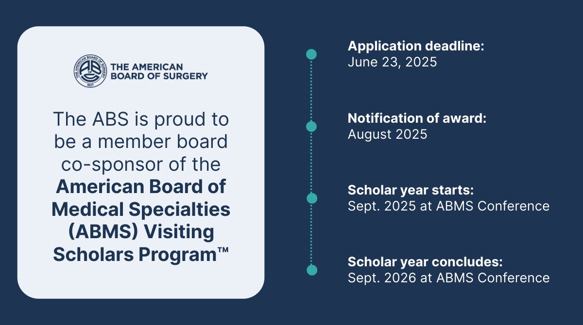 Applications for the @ABMScert #VisitingScholarsProgram are due next Monday, Jun. 23. 

Applicants will be notified in August whether they have been selected for the 2025-2026 cohort - ow.ly/X53c50W8B4W