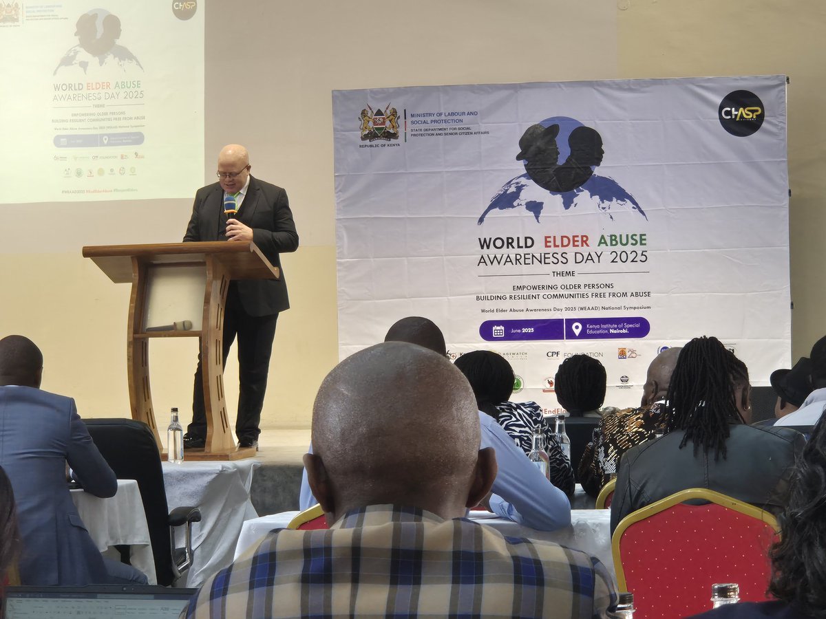 Ageing Concern Foundation (ACF) (@ageingacf) on Twitter photo The permanent secretary at the Ministry of <a href="/LabourSPKE/">Ministry of Labour and Social Protection</a> , Hon Mutari commits to deliver the older persons Bill 2024 at the commemoration of the 2025 #WEAAD symposium hosted by the Ministry.
#RefuseToAbuse
#LifeLongConnections The permanent secretary at the Ministry of <a href="/LabourSPKE/">Ministry of Labour and Social Protection</a> , Hon Mutari commits to deliver the older persons Bill 2024 at the commemoration of the 2025 #WEAAD symposium hosted by the Ministry.
#RefuseToAbuse
#LifeLongConnections