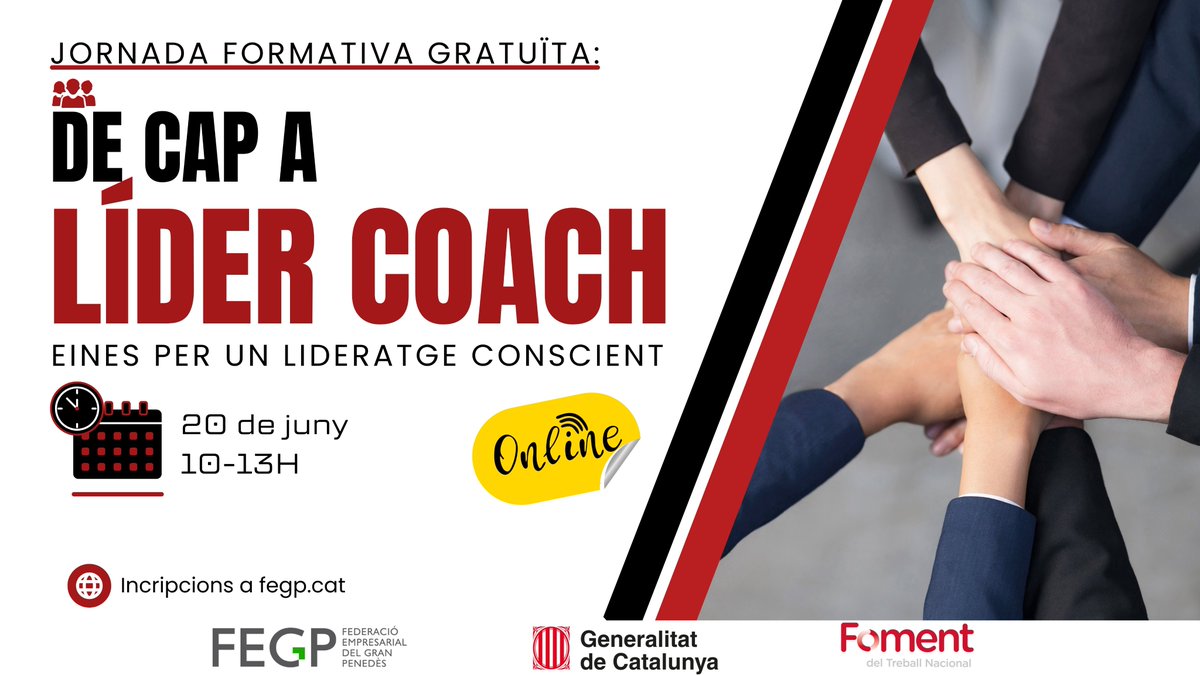 🚀 Transforma la teva manera de liderar: deixa enrere el control i potencia l’autonomia i el talent del teu equip.

🧠 Treballarem amb dinàmiques reals, rol plays i exercicis pràctics perquè puguis aplicar-ho des del primer dia al teu equip!