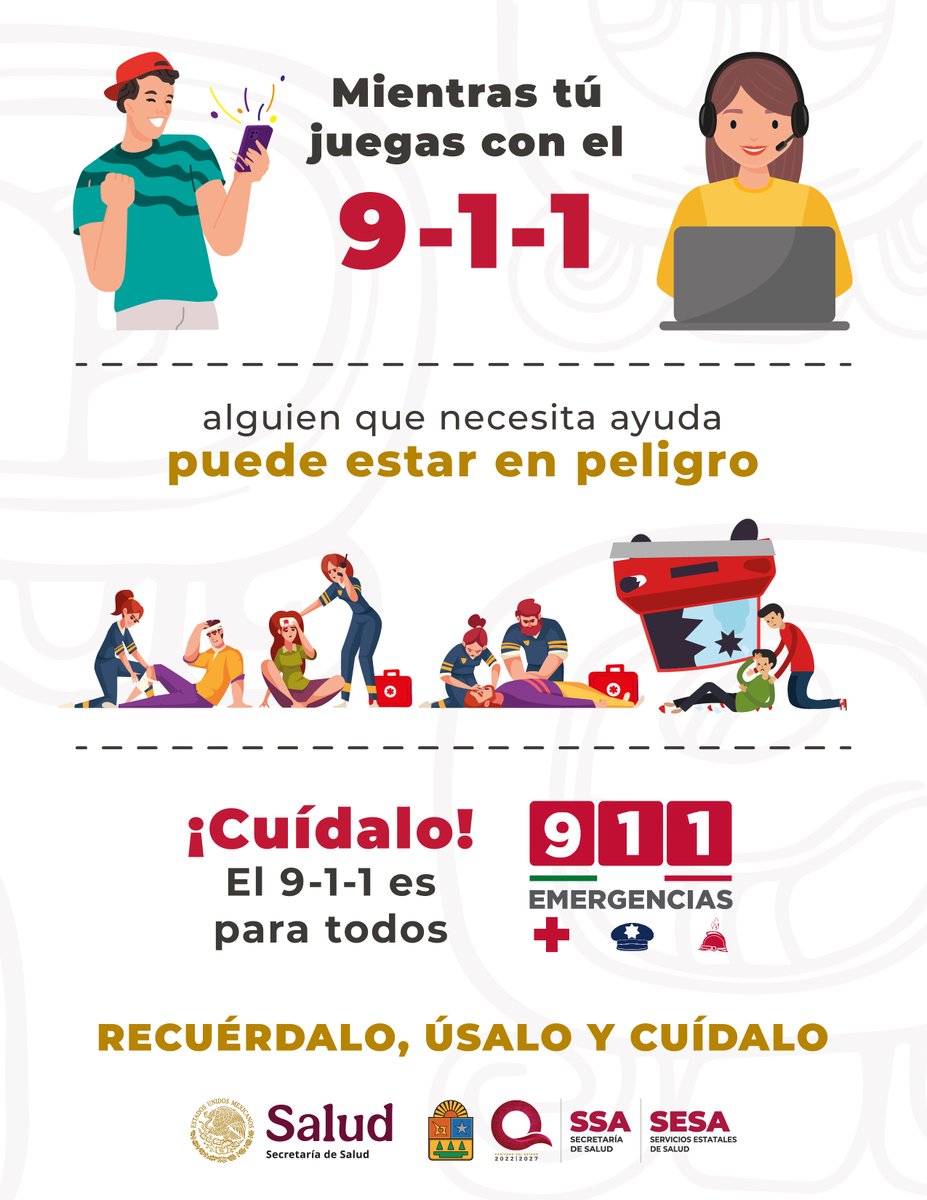 Las emergencias no son un juego. Alguien necesita ayuda y el 911 esta para cuidarnos.