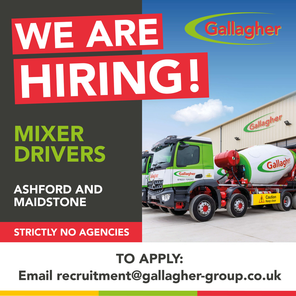🚛 We’re hiring Mixer Drivers!
Join our team in Ashford or Maidstone delivering ready mix concrete across Kent. Competitive pay + full training (including mixer trucks).

Find out more&gt; gallagher-group.co.uk/mixer-drivers/

#HGVJobs #KentJobs #GallagherCareers #NowHiring #ConstructionJobs