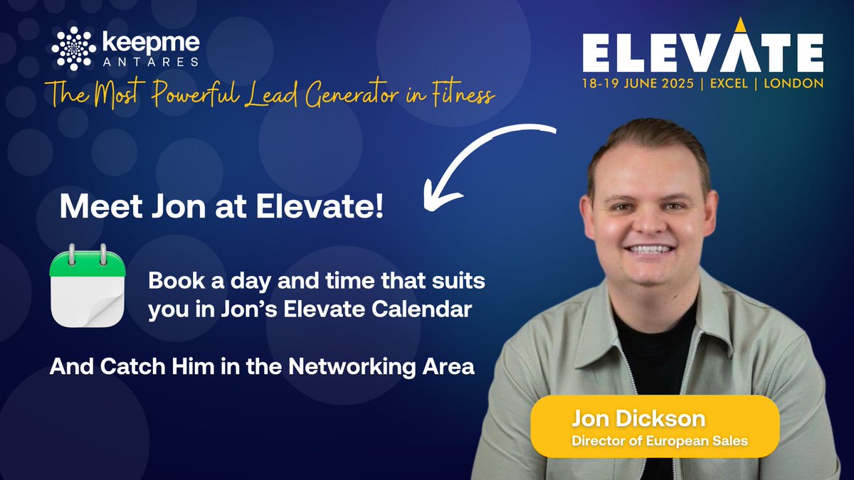 ⏳ Final call to book a 1:1 with Jon Dickson at Elevate – the B2B event of physical activity!

Grab some 1:1 time with Jon 👉 eu1.hubs.ly/H0kR-sB0

#antares #gymleadgeneration #memberacquisition #fitnessindustry #AIinnovation #gymsales #Elevate2025 #debate #AIinFitness