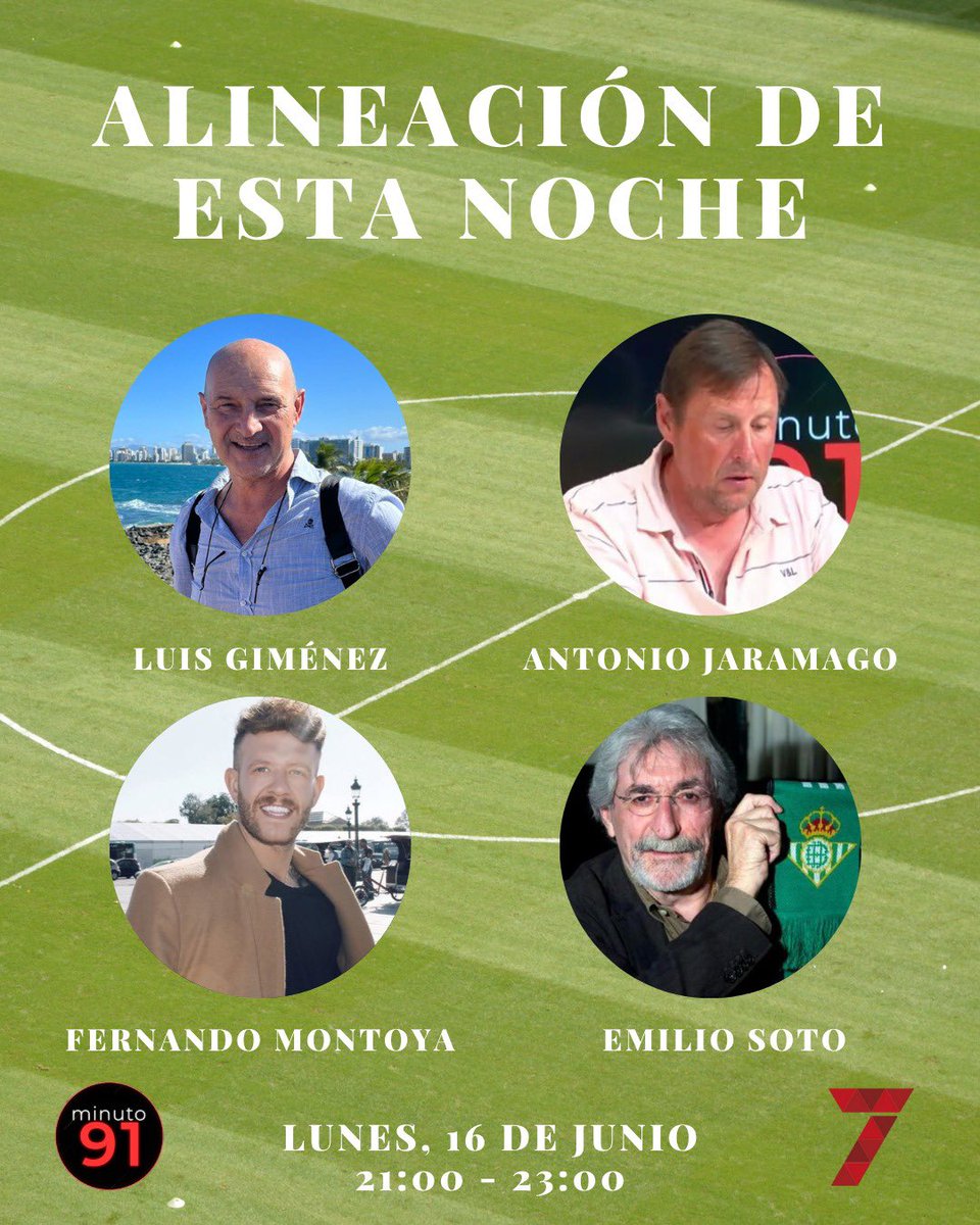 🚨 Nuevo lunes, nuevo #Tertulión de #Minuto91Sevilla.

🔴 El #SevillaFC espera la llegada de Almeyda como nuevo entrenador.

🟢 Muchos detalles en el mercado del #RealBetis.

👥 Con <a href="/luisgimenezm/">Luis Gimenez</a>, <a href="/eljaramago/">Antonio Jaramago</a>, <a href="/FdMONTOYA/">Fernando Montoya</a> y <a href="/EmilioSoto10/">Emilio Soto</a>.

📺 Desde las 21:00 en <a href="/7TVSevilla/">7TV Sevilla</a>.