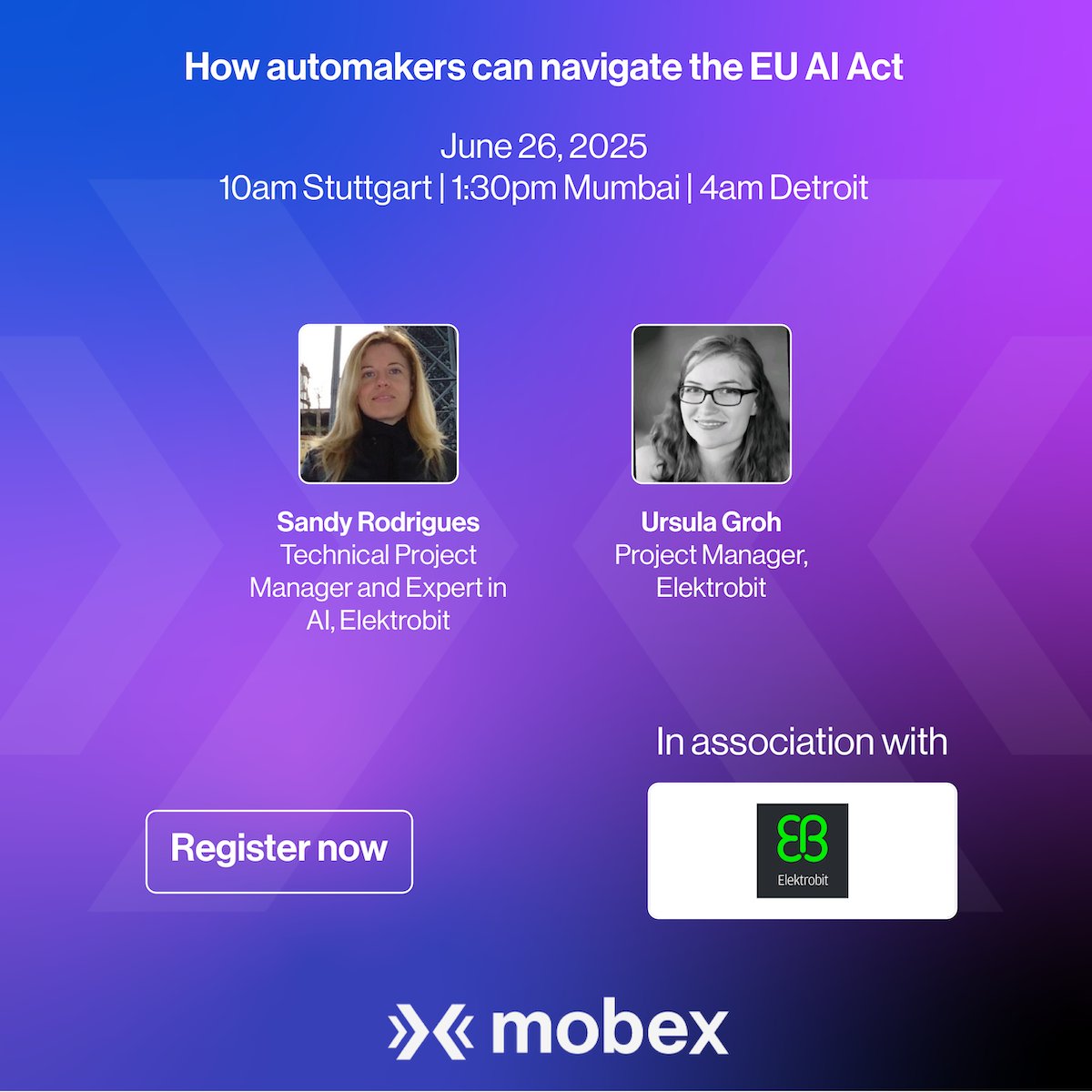 Live webinar: How automakers can navigate the EU AI Act by Elektrobit. June 26, 2025 10am Stuttgart | 1:30pm Mumbai | 4am Detroit. Register free: tinyurl.com/2rbku2cu