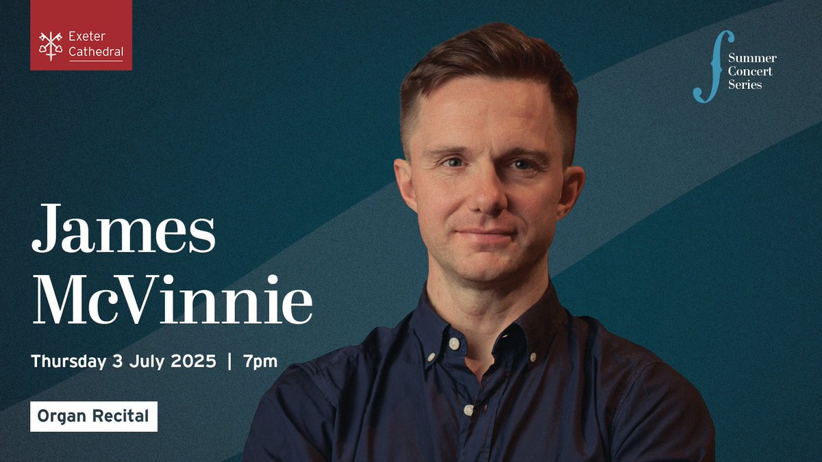 We are thrilled to be welcoming James McVinnie to Exeter Cathedral on Thursday 3 July for the first performance of our 2025 Summer Concert Series! 🎶 ☀️ Renowned for his dynamic performances and boundary-pushing repertoire, McVinnie will be bringing his signature flair to the