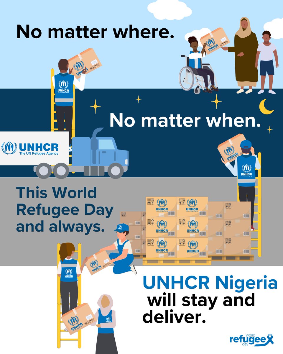 In the Niger floods last week, @UNHCRNigeria reached over 1,000 of the most vulnerable families with emergency kits, helping them stay warm, have light and remain safe.

This is what #WorldRefugeeDay is about. No matter where, no matter when, we stay and deliver.