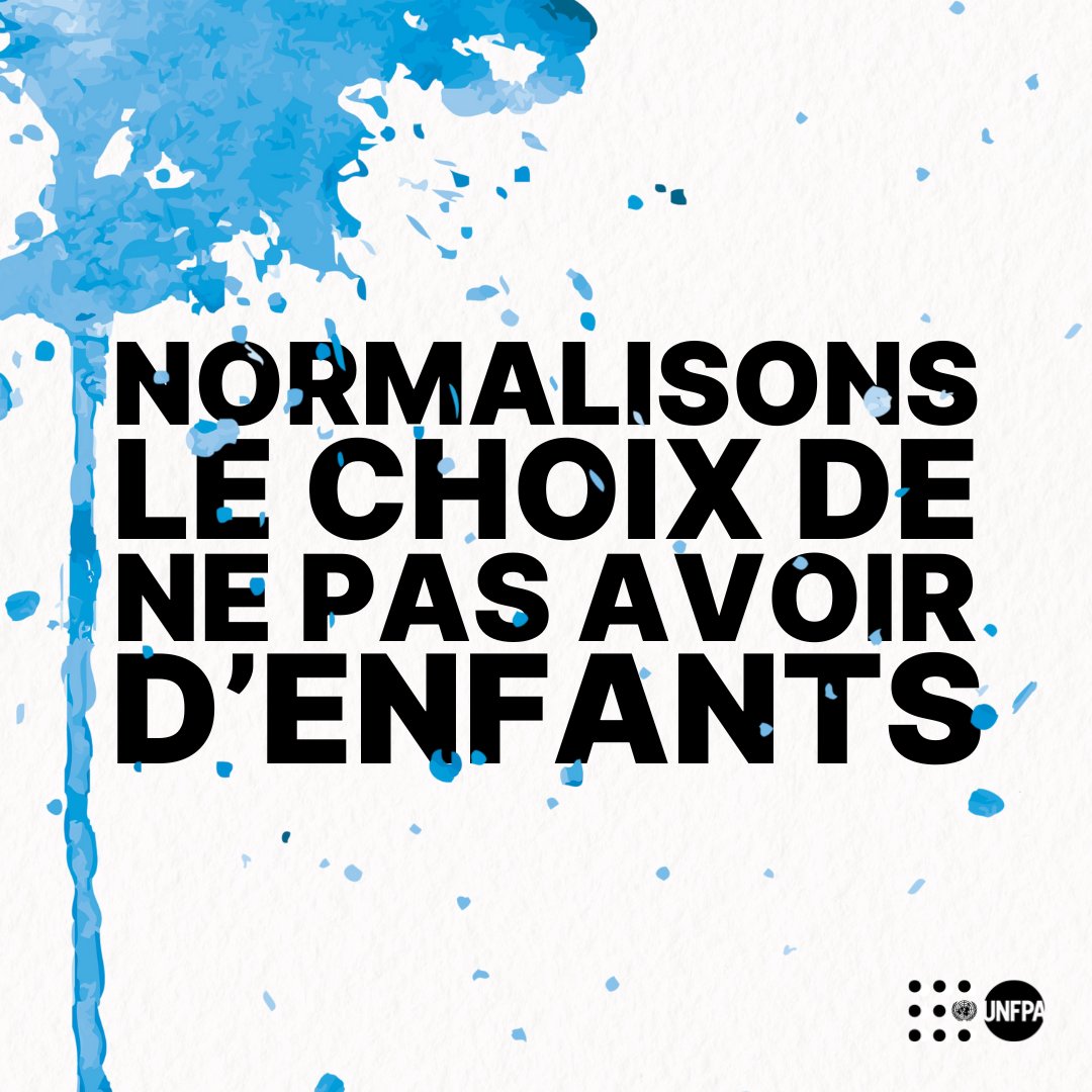 Choisir de ne pas avoir d'enfants est 💯 tout à fait acceptable. 

Personne ne devrait subir de pression ou de stigmatisation pour cette décision. 

L'<a href="/UNFPA/">UNFPA</a> explique 👉🏾  : unf.pa/rfc
