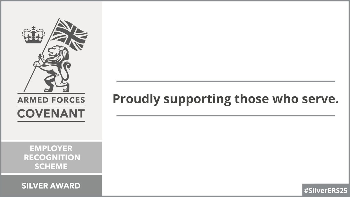 We are very proud to announce that we have received the Employer Recognition Scheme Silver Award, reinforcing our promise to support the employment of veterans, recognising military skills and qualifications in our recruitment process.

#SilverERS25 @DRM_Support