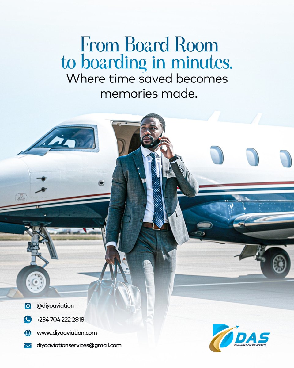 DiyoAviation's tweet photo. Access 900+ private airports unavailable to commercial flights.    

Because at Diyo, we understand your time is currency.    

To book, send us a DM. Call +234 704 222 2818 or email us at diyoaviationservices@gmail.com 
#DiyoAviation #PrivateJet https://t.co/u4SoAGYvRd